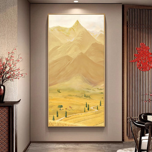 土山挂画有山无水靠山图日照金山玄关装饰画堂屋中堂西墙壁画