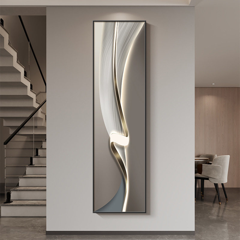 抽象线条入户门玄关装饰画轻奢艺术细长条走廊过道挂画楼梯间壁画,家居饰品,现代装饰画,淘宝优惠券,粉丝福利购,淘宝优惠卷