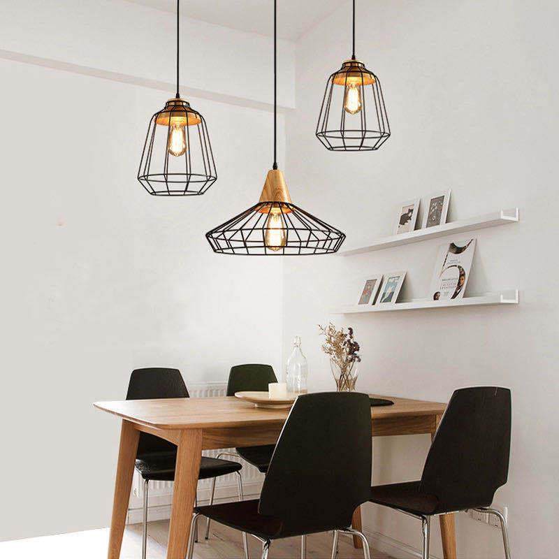 北欧复古工业风吊灯木质灯杯铁艺灯具鸟笼灯罩吸顶灯服装店ins风,家装灯饰光源,客厅吸顶灯,淘宝优惠券,粉丝福利购,淘宝优惠卷