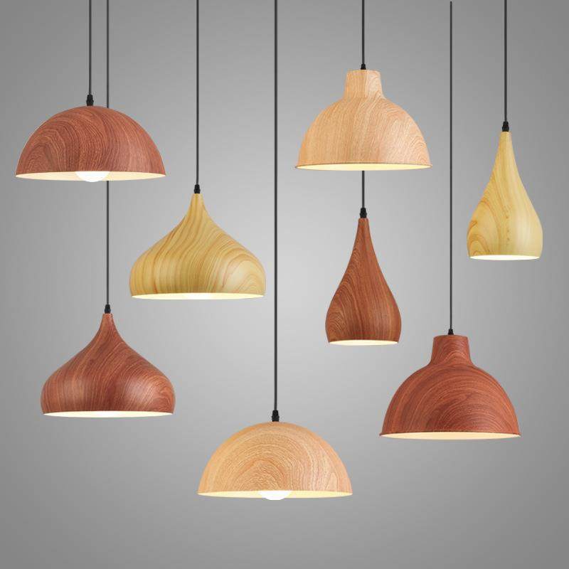 北欧简约餐厅工业风单头创意个性理发店饭店店铺商用木纹灯罩吊灯,家装灯饰光源,智能吊灯,淘宝优惠券,粉丝福利购,淘宝优惠卷