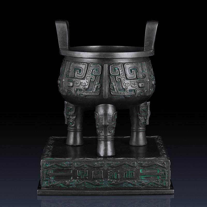 纯黄铜世纪宝鼎摆件办公室客厅招财装饰品青铜器工艺礼品铜鼎摆件