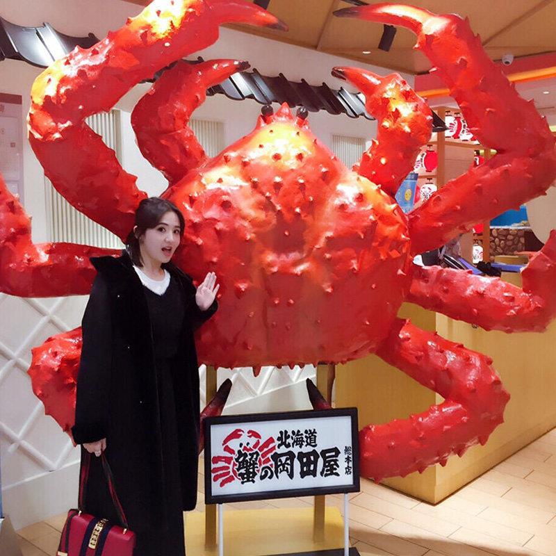 仿真帝王蟹雕塑龙虾螃蟹模型海洋动物火锅餐厅海鲜店装饰品大摆件