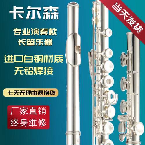 长笛乐器16/17开闭孔镀银C调E键曲列示学生初学入门专业考级演奏