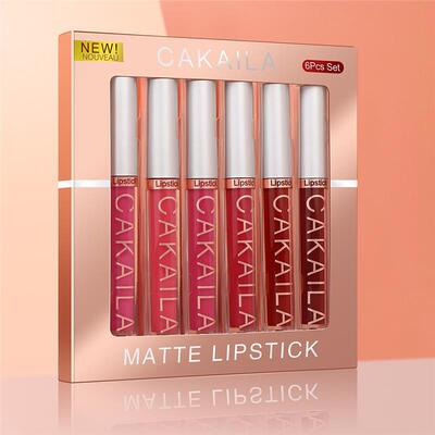 外贸爆款 6Pcs Matte Lip Gloss 哑光唇彩 6 支套装彩妆口红