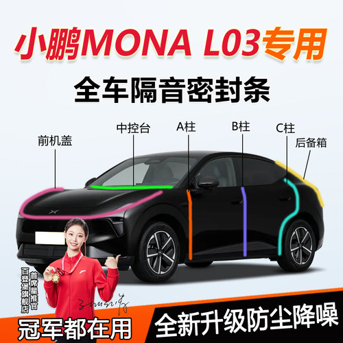 小鹏MONA L03汽车门ABC柱密封条