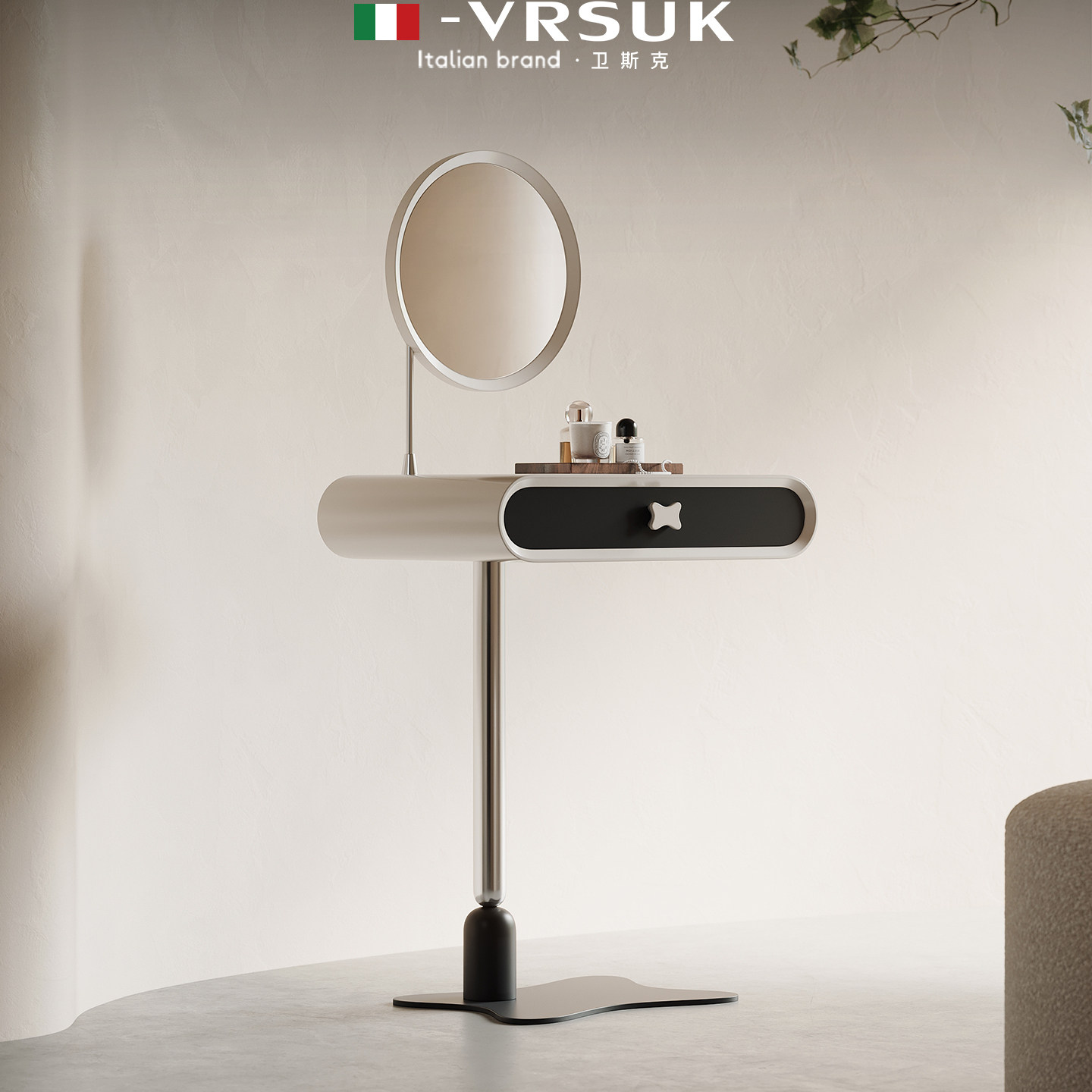 【自营】VRSUK意式专利轻奢简约梳妆台奶油收纳柜多功能妆台创意,住宅家具,梳妆台/桌,淘宝优惠券,粉丝福利购,淘宝优惠卷
