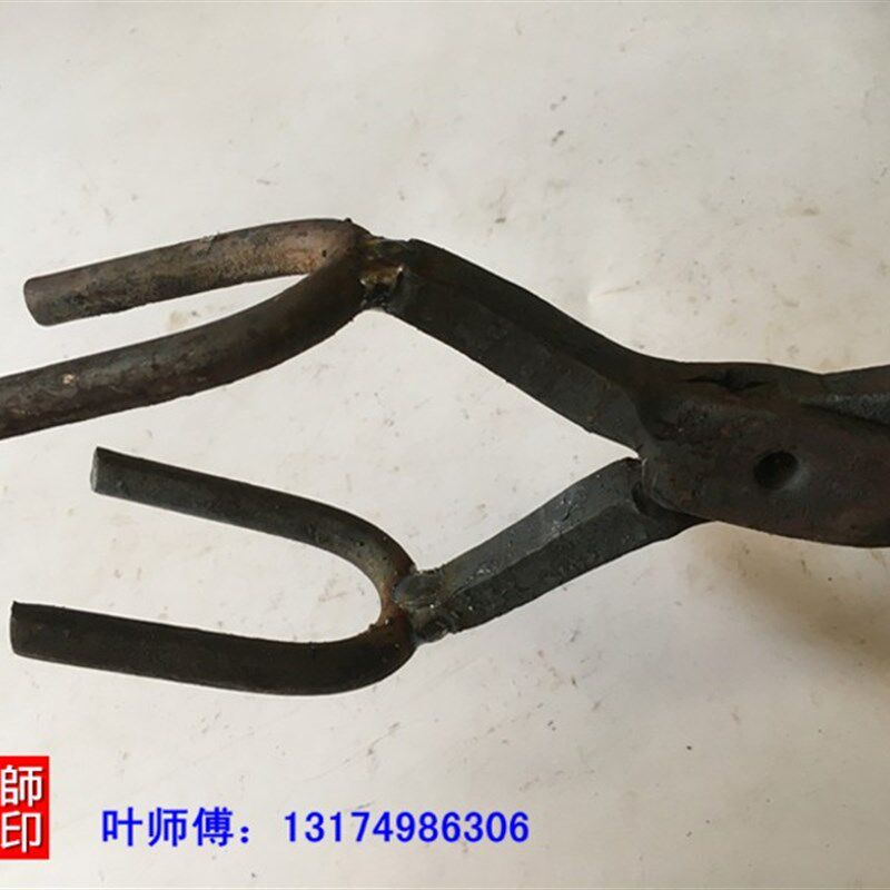 锻打铁钳四爪铁钳持物夹小铝锭钳火钳圆钢夹钳铁匠工具包邮可定做