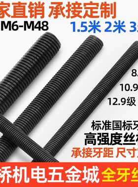 1.5米2米3米8.8级10.9级国标丝杆牙条全螺纹通丝杆螺杆M6-M48定做