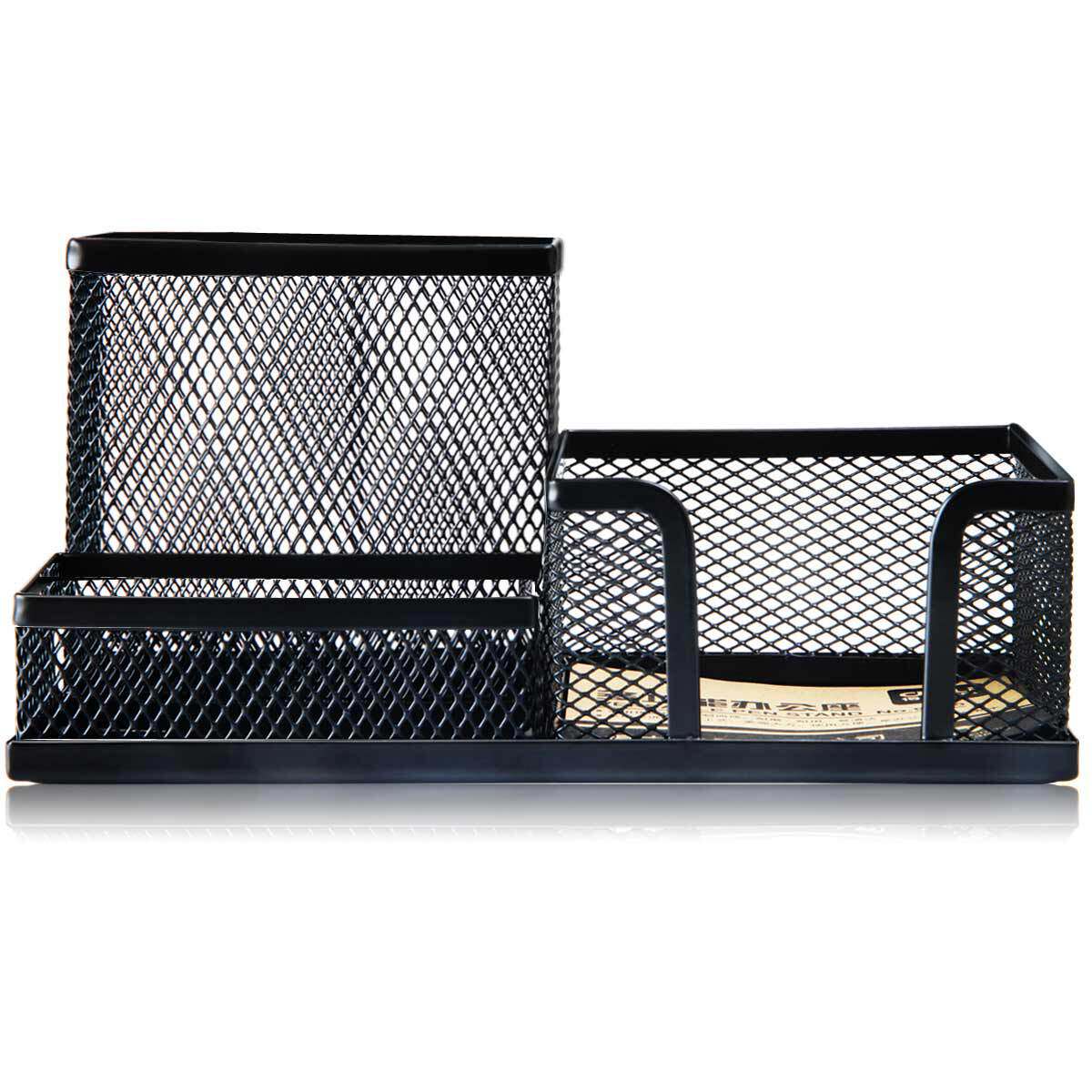 【次日达】得力9175多功能办公座多功能笔筒金属黑色网状桌面文具