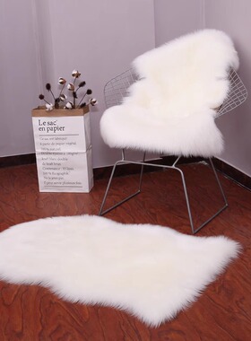 「次日达」仿羊毛客厅地毯白色长毛绒卧室床边地垫茶几毯飘窗垫橱