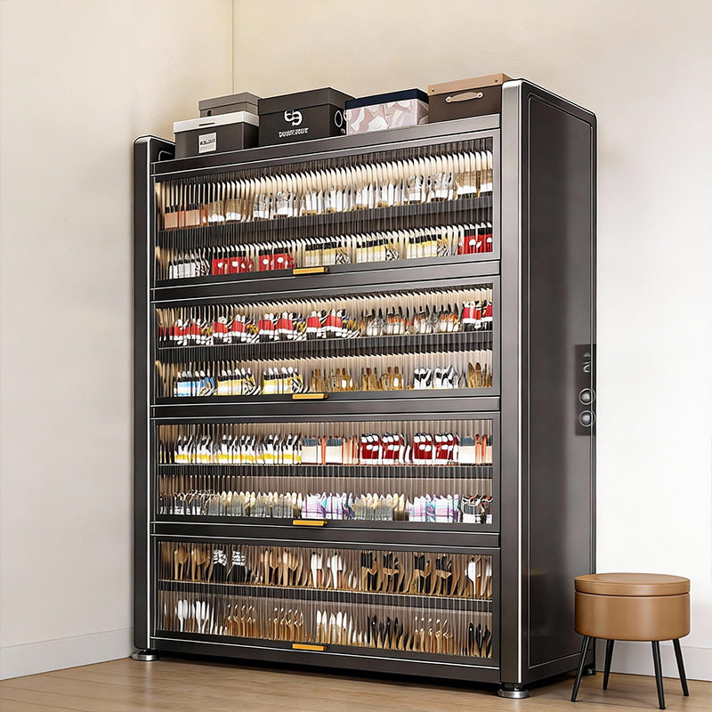 「次日达」钢制鞋架家用门口玄关置物架大容量落地防尘收纳柜多功,收纳整理,鞋子收纳架,淘宝优惠券,粉丝福利购,淘宝优惠卷