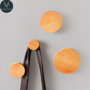 「次日达」木质挂钩门后免打孔衣钩壁挂墙上无痕衣架家用卧室宿舍