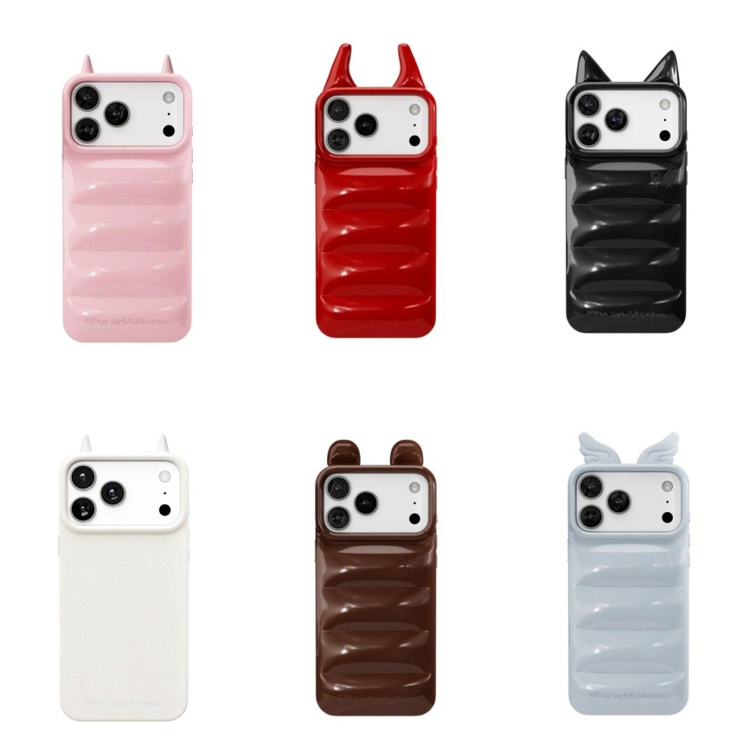 天使翅膀适用于苹果17promax手机壳iPhone16pro羽绒服保护套亮面皮革全包韩国爱豆同款