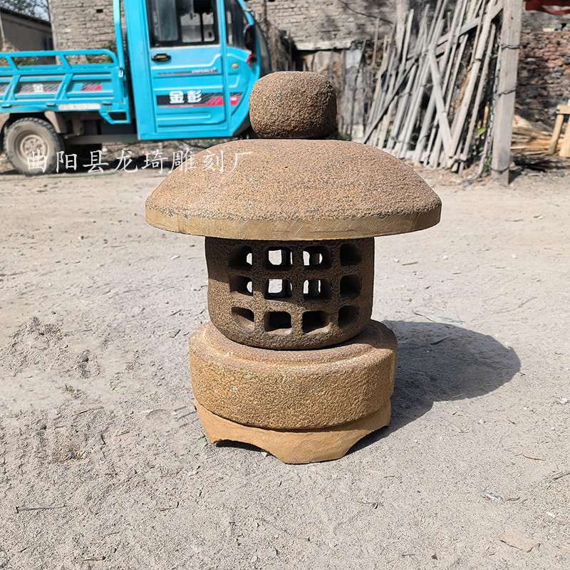 石灯笼日式庭院别墅花园石头灯户外青石仿古地灯酒店园林造景摆件