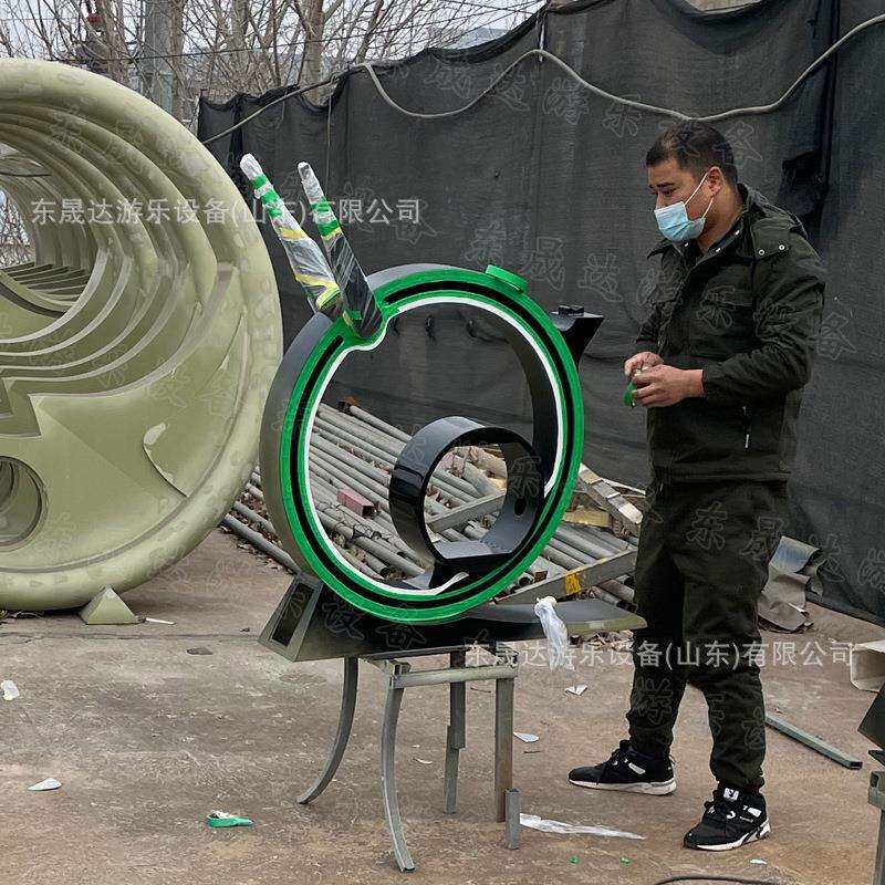 无动力迷你喷泉发光单车广场景区动感发电不锈钢脚踏七彩发光单车