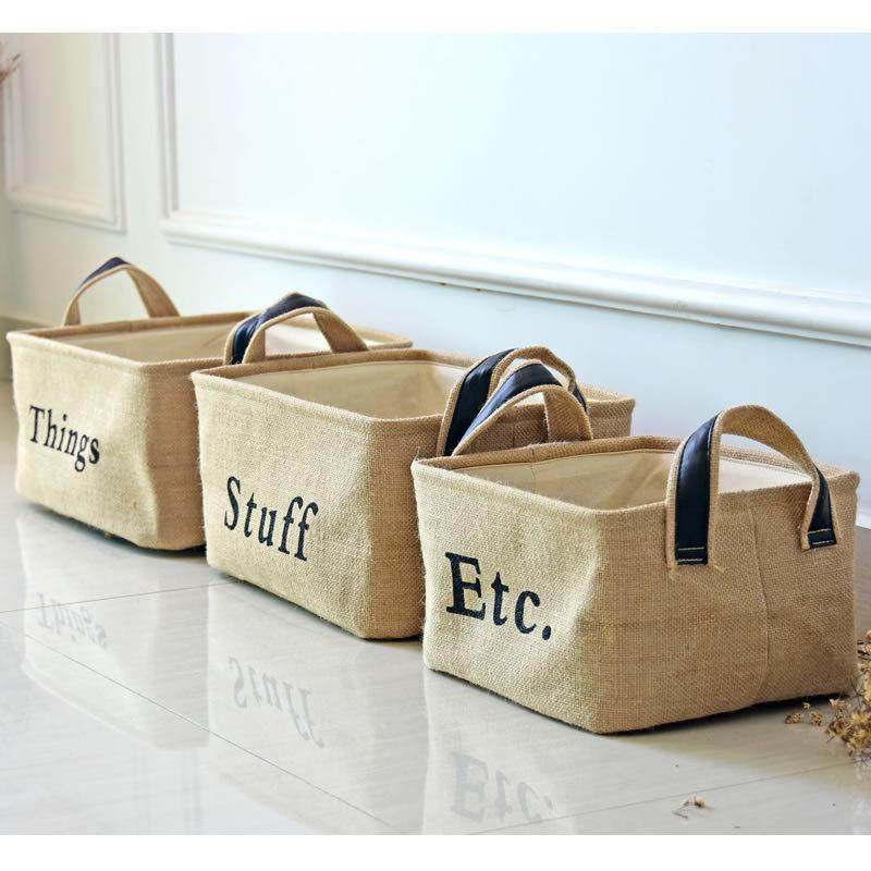 创意键盘键三件套黄麻桌面收纳篮布艺杂物整理收纳筐0749储物,收纳整理,脏衣篮,淘宝优惠券,粉丝福利购,淘宝优惠卷