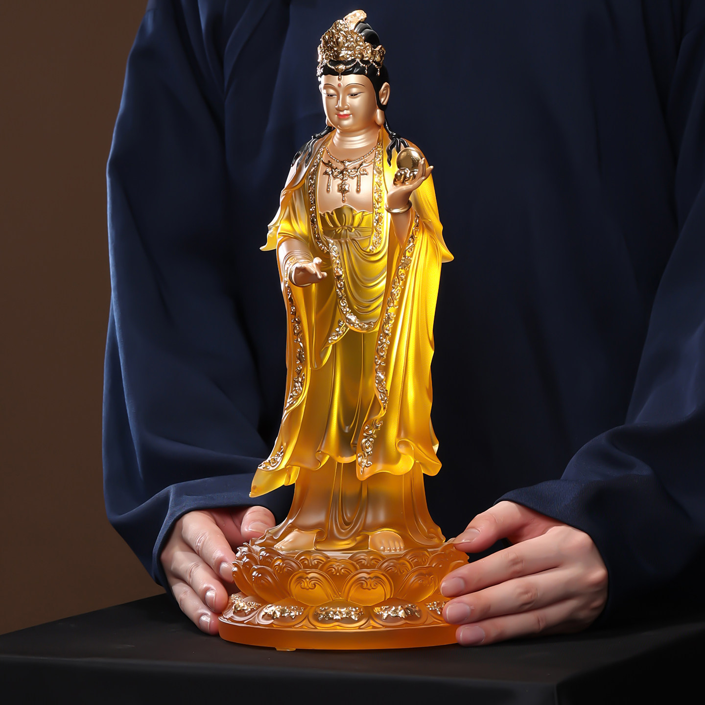 琉璃日耀菩萨佛像居家供奉摆件东方三圣日光菩萨神像月光菩萨佛像