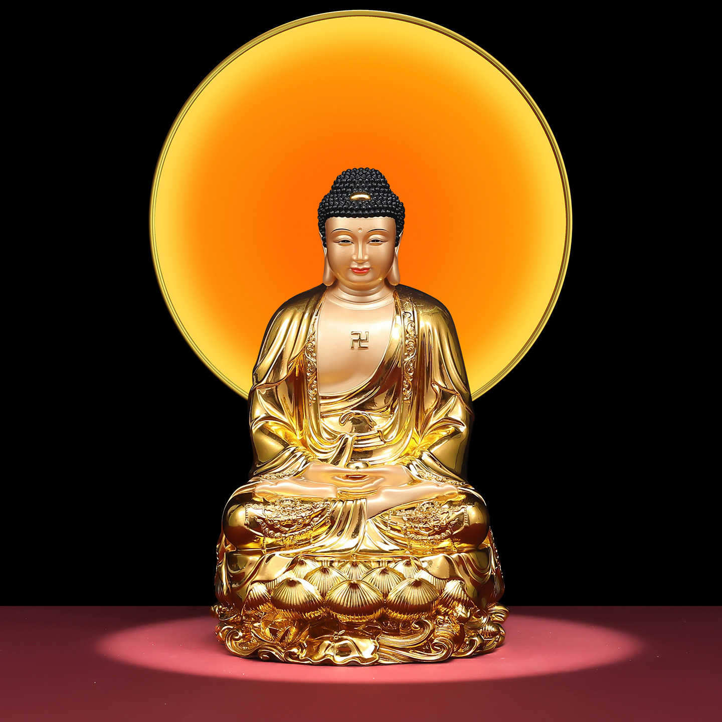 台湾贴金释迦牟尼佛金身像如来佛地藏王观世音菩萨供奉摆件释迦佛