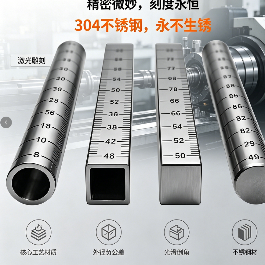 带刻度内螺纹圆棒光轴圆柱精密导向轴深度量尺油测量尺支柱杆