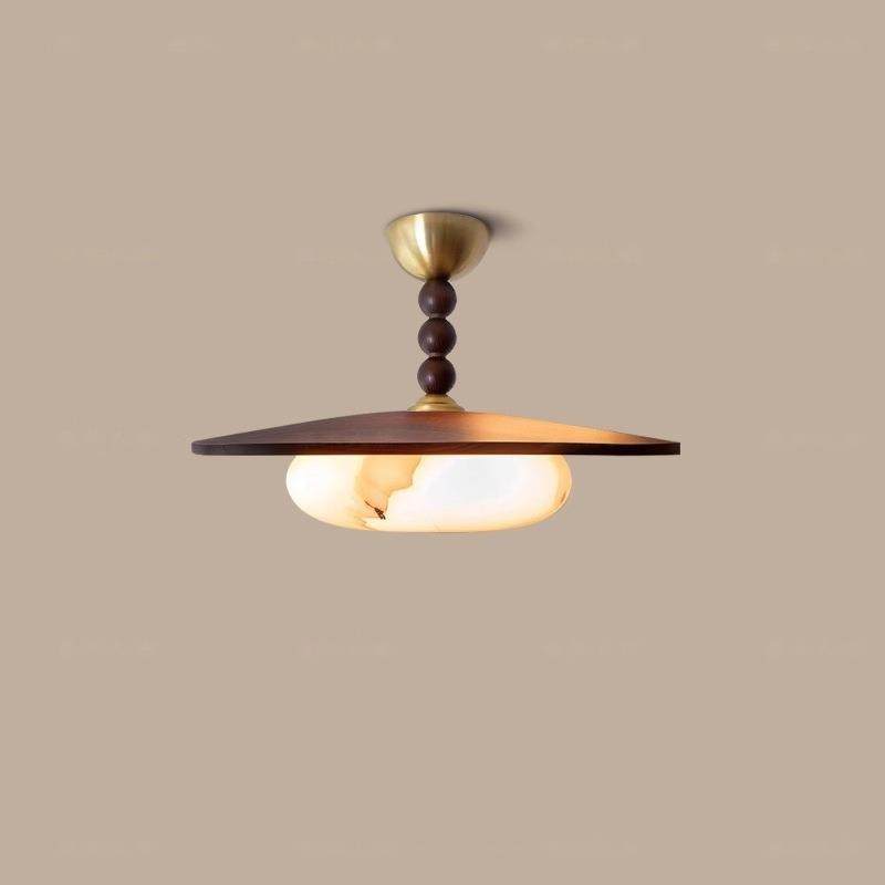 全光谱飞碟餐厅灯中古风实木房间玄关过道复古阳台卧室云石吸顶灯,家装灯饰光源,客厅吸顶灯,淘宝优惠券,粉丝福利购,淘宝优惠卷