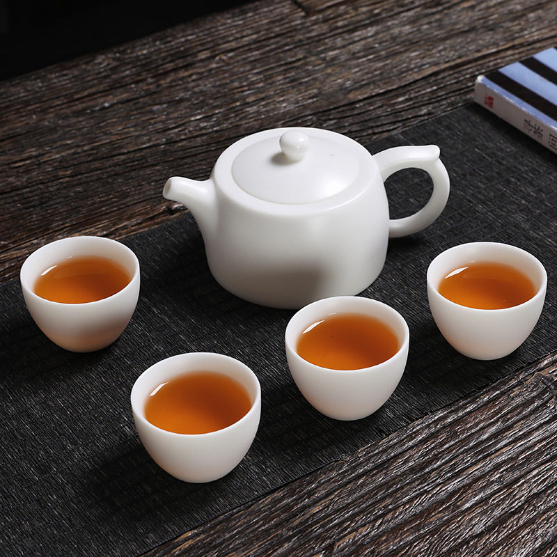 白瓷羊脂玉旅行功夫茶具创意户外便携泡茶壶西施壶茶具礼品套装