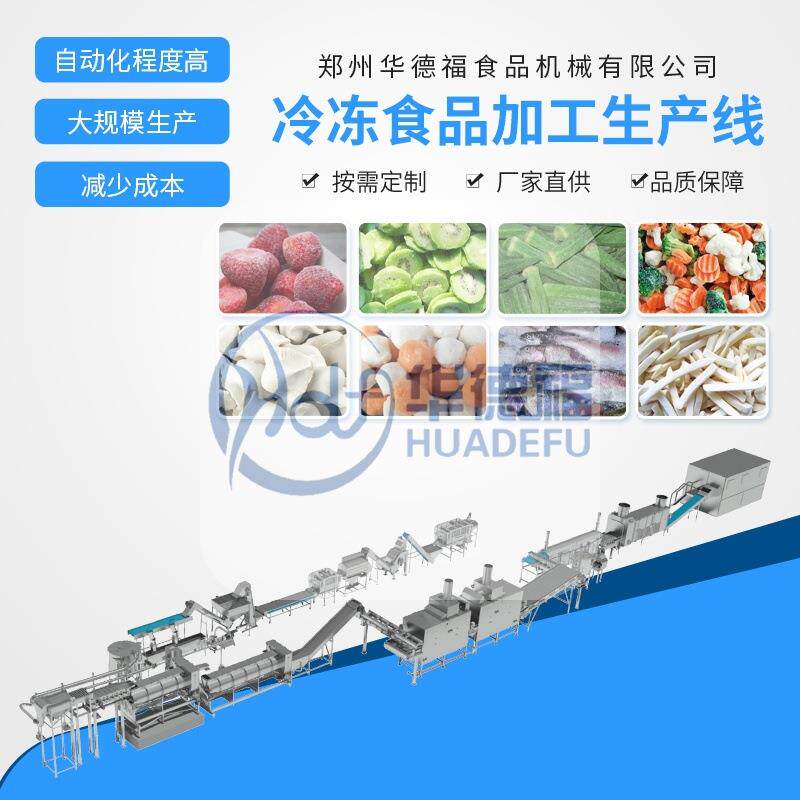 食品蔬菜速冻加工流水线 速冻水饺生产线 大型食品急冻冷冻设备