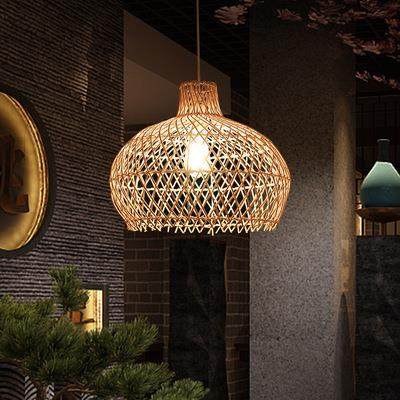 藤艺仿古中式吊灯过道餐厅创意个性民宿装饰茶楼茶室禅意藤编吊灯,家装灯饰光源,智能吊灯,淘宝优惠券,粉丝福利购,淘宝优惠卷