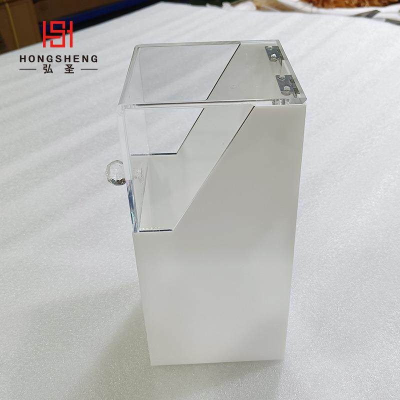 翻盖化妆刷收纳盒美容院亚克力化妆刷收纳盒白色亚克力盒子