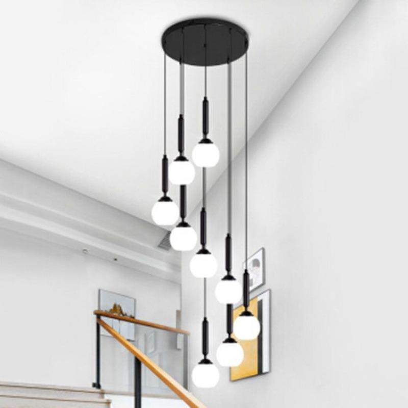 复式楼吊灯楼梯旋转复式客厅灯loft大气餐厅灯高楼层中空灯具,家装灯饰光源,智能吊灯,淘宝优惠券,粉丝福利购,淘宝优惠卷