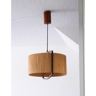 侘寂风手作藤编黄铜中复古实木客餐厅卧室床头北欧简约工作室吊灯