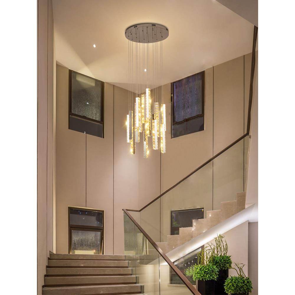 楼梯灯长吊灯后现代水晶大吊灯楼梯间吊灯复式楼别墅水晶客厅灯具,家装灯饰光源,智能吊灯,淘宝优惠券,粉丝福利购,淘宝优惠卷