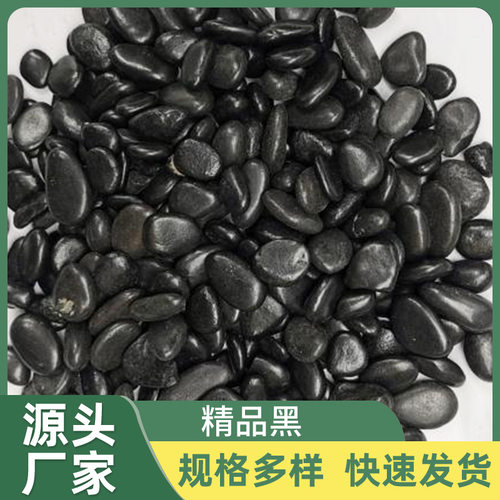 高抛精品黑鹅卵石抛光石 庭院铺路卵石鱼缸造景黑石装饰石子