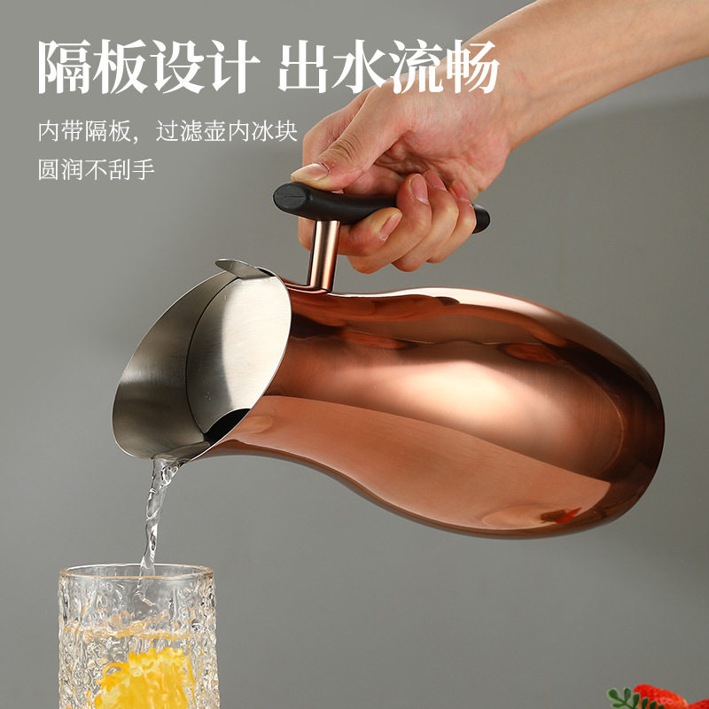 304加厚不锈钢扎壶鼓形扎壶酒吧KTV水壶调酒酒店餐厅果汁壶冷水壶