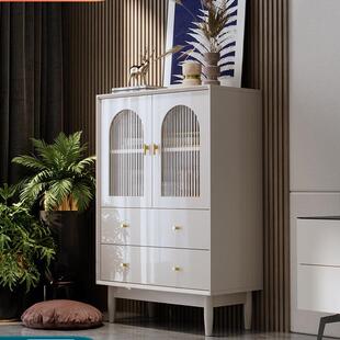客厅小立柜电视柜旁边五斗柜简约现代收纳柜奶油风靠墙储物柜置物