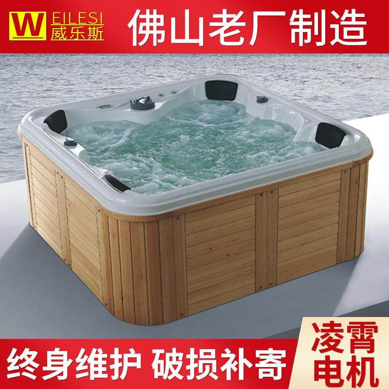 户外水疗按摩亚克力冲浪浴缸大池独立式4-5人独立式浴池大缸8009