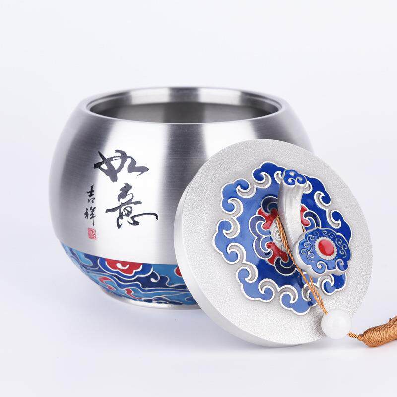 锡罐纯锡茶叶罐锡制大小号银行企业荣休礼品国潮风新中式锡器便携