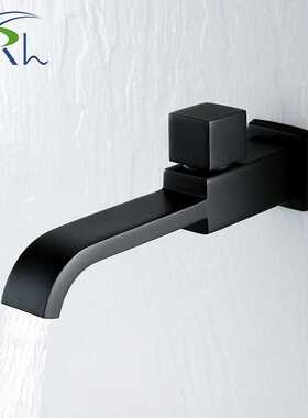 4分单冷黑色阳台拖布池铜龙头卫生间入墙式加长拖把池水龙头北欧