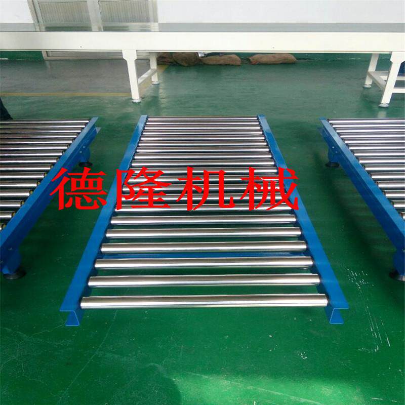 无动力镀锌滚筒输送机手推式滑梯输送线自动化生产组装流水线