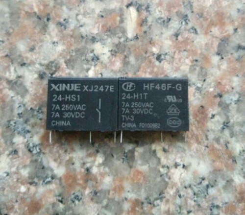 散新宏发XJ247E-24-HS1 7A 24VDC 1组常开 高灵敏度继电器!
