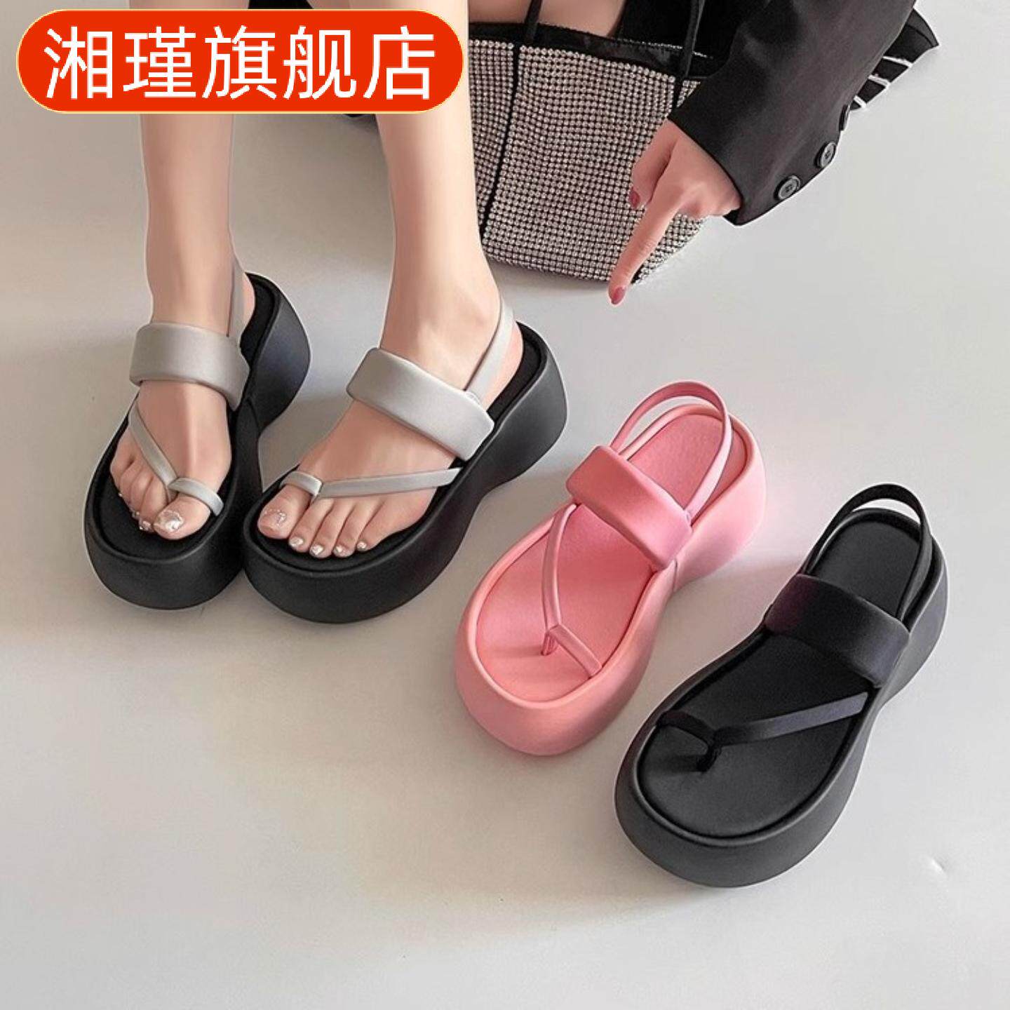 厚底套趾罗马凉鞋女夏季新款韩版