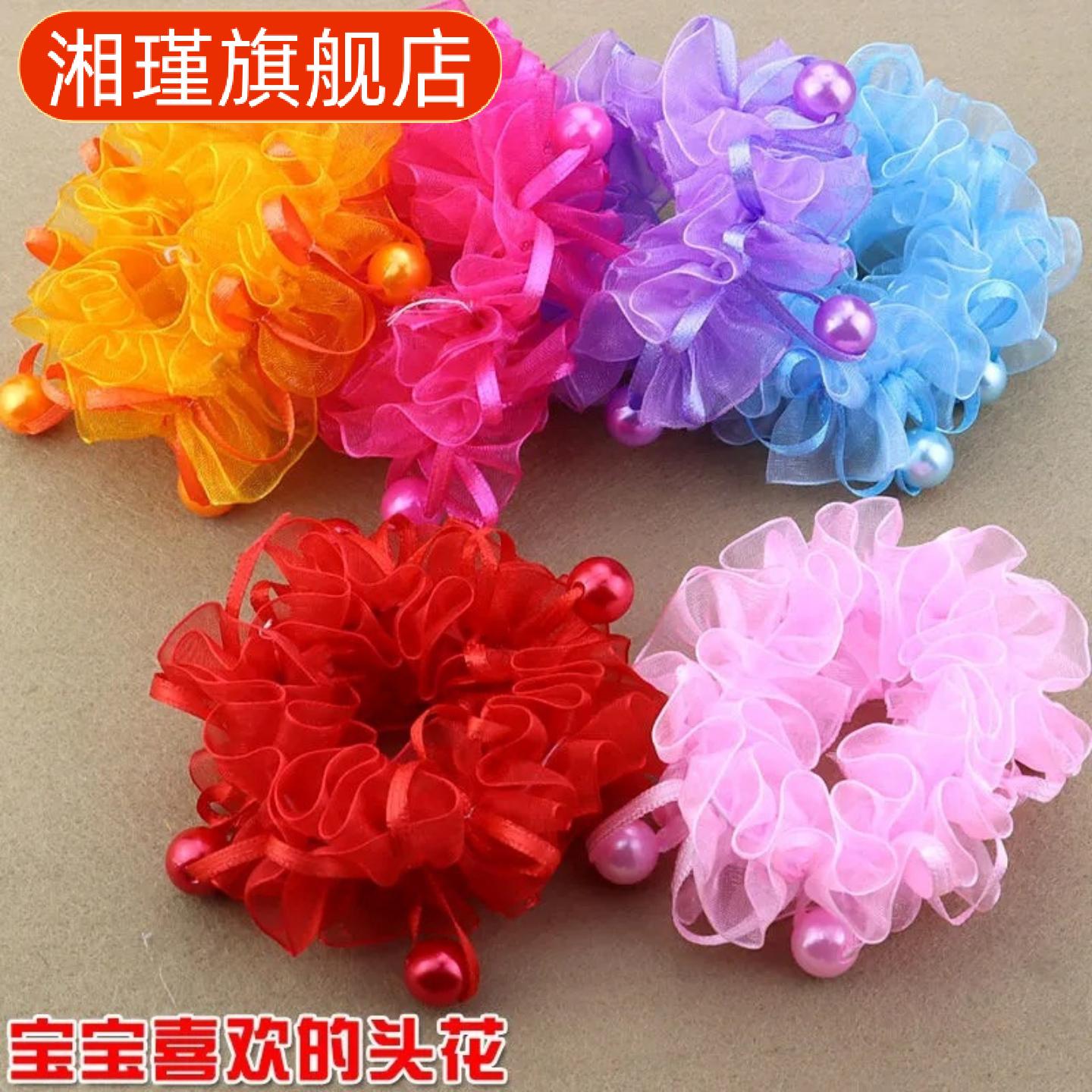 儿童头花丸子头绳发圈手腕花珠花