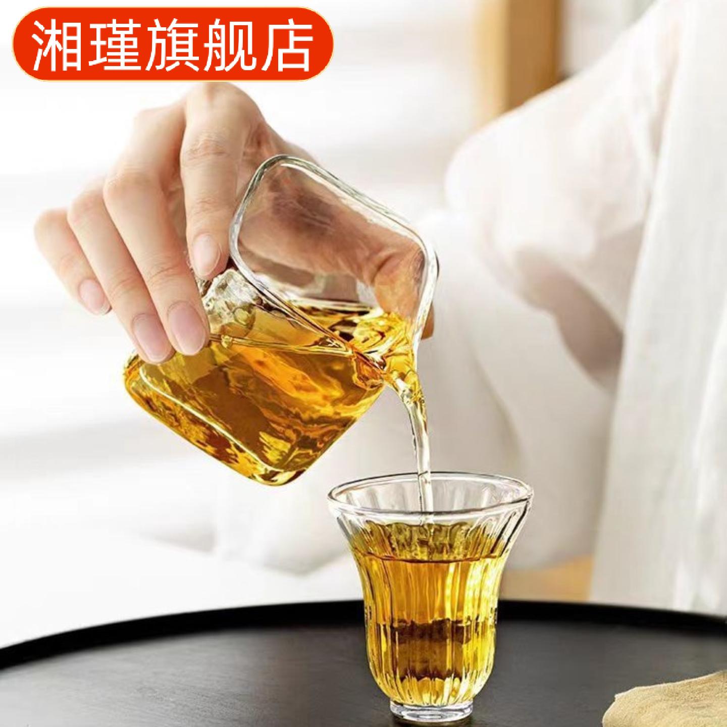 锤纹手工四方分茶器高硼硅玻璃