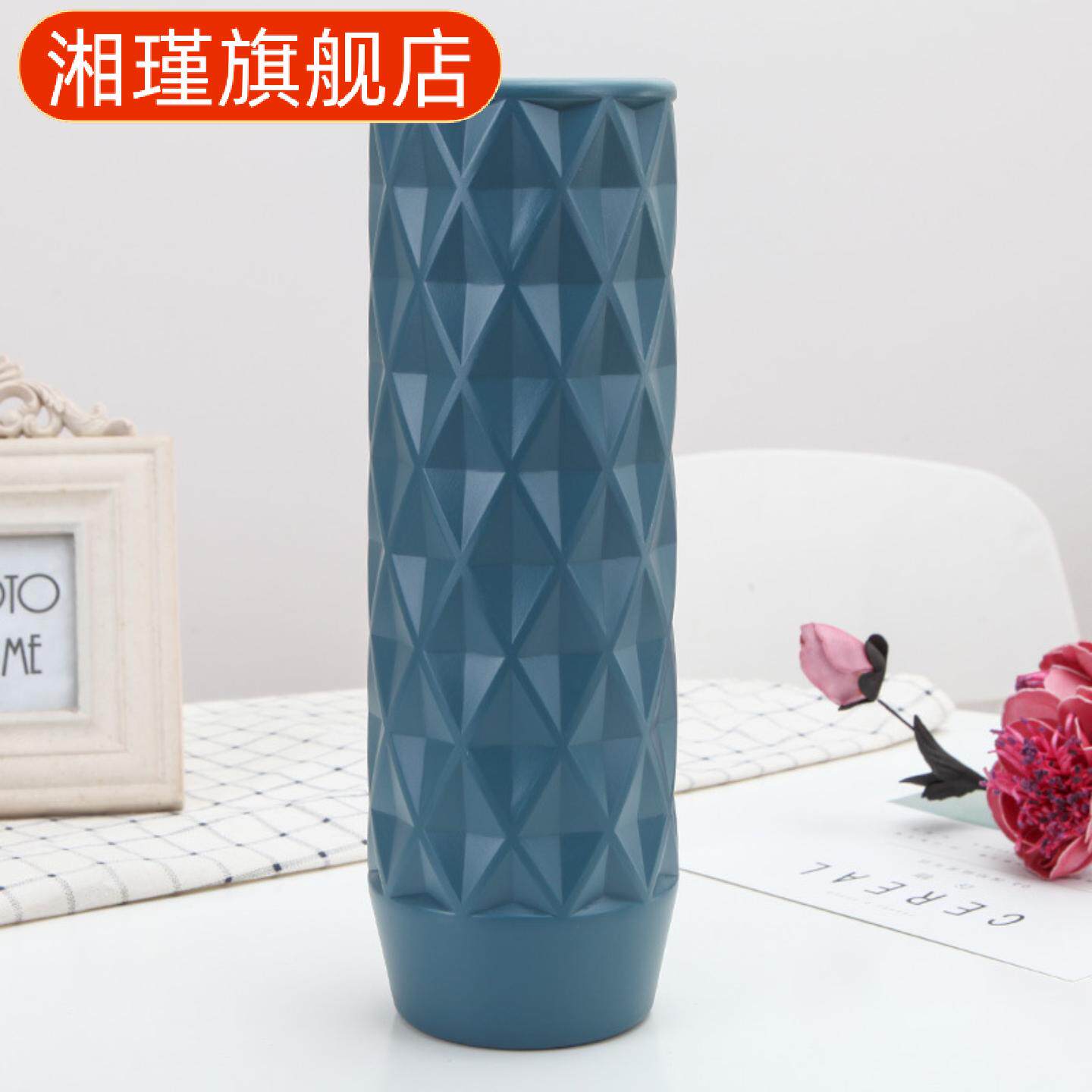 创意直筒折纸花瓶塑料仿釉花器