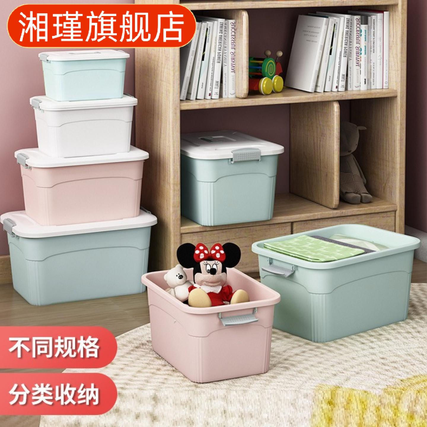 零食收纳箱小号家用有盖储物盒
