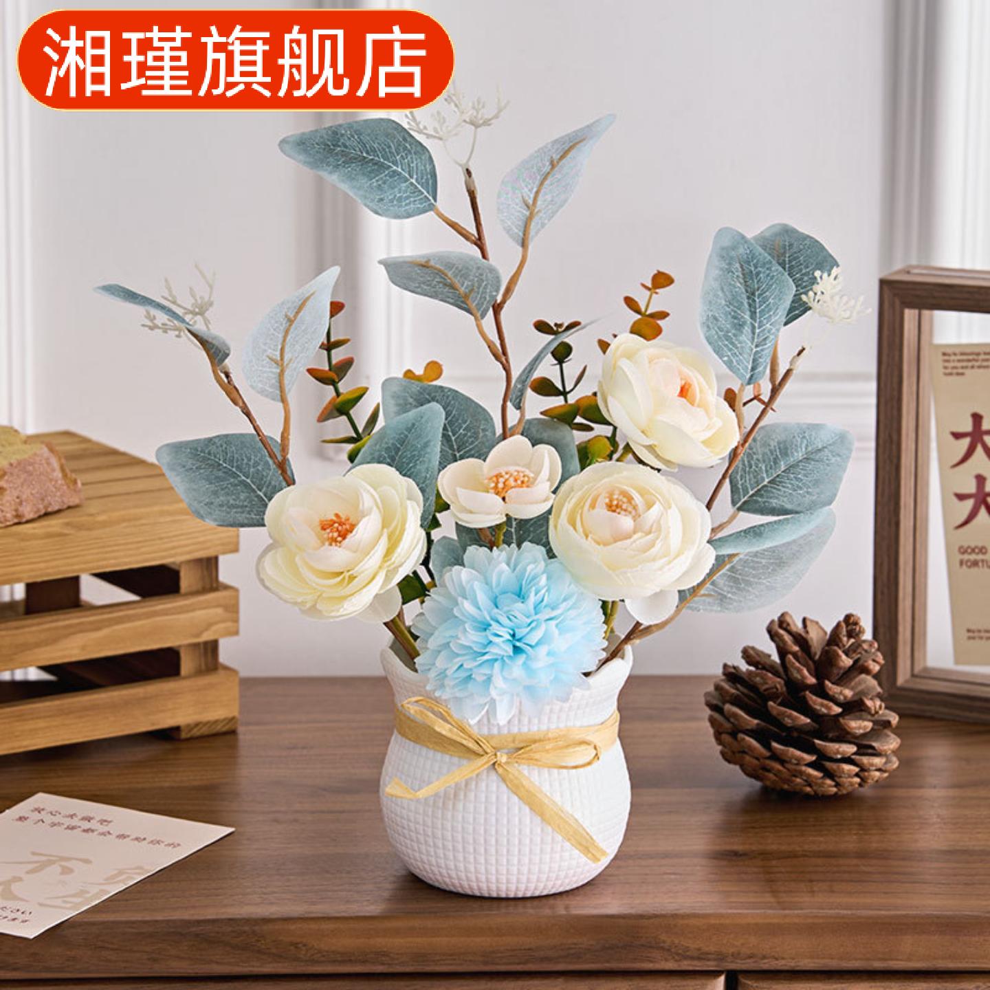 新品仿真向日葵假花盆栽摆件家居