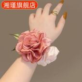 韩国高弹花朵发圈大肠高级感橡皮筋夏季 森系山头绳扎马尾头饰