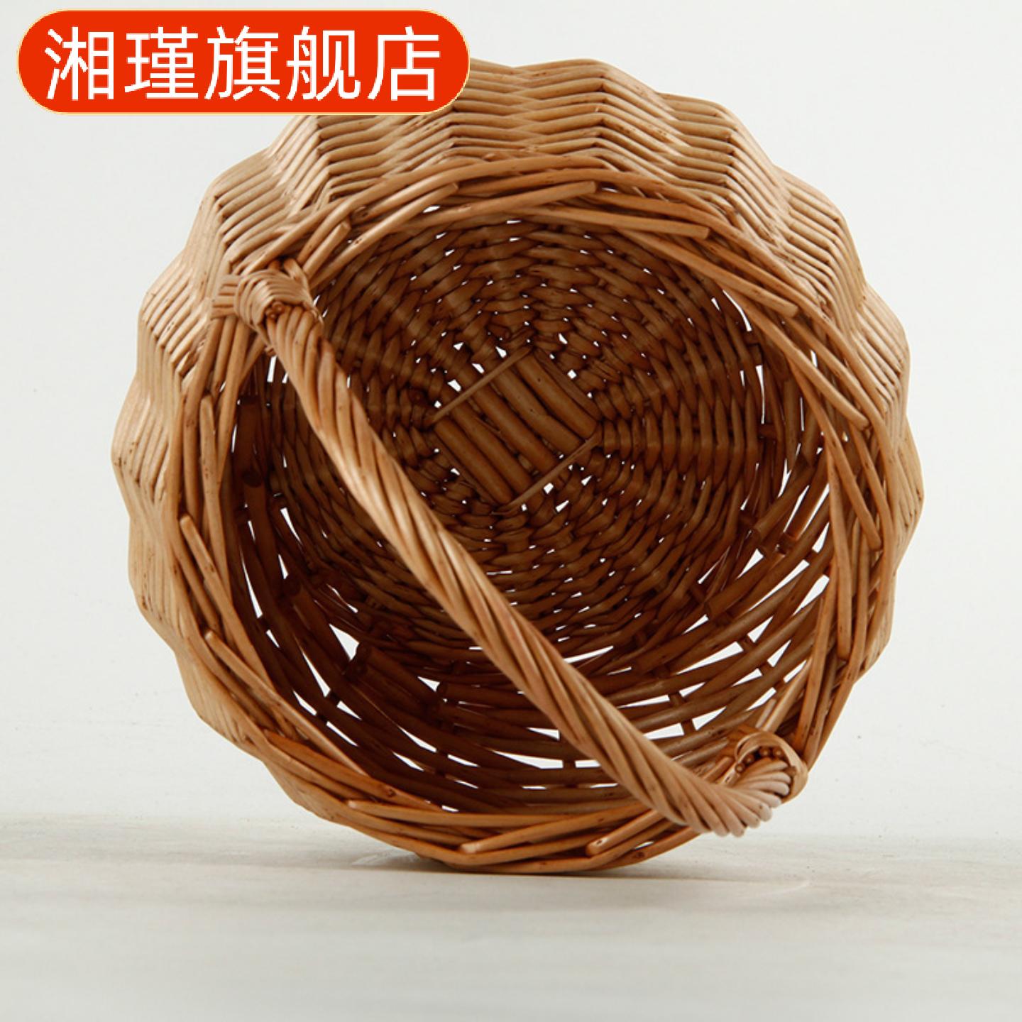 草编藤编花篮手提婚礼花童干花包