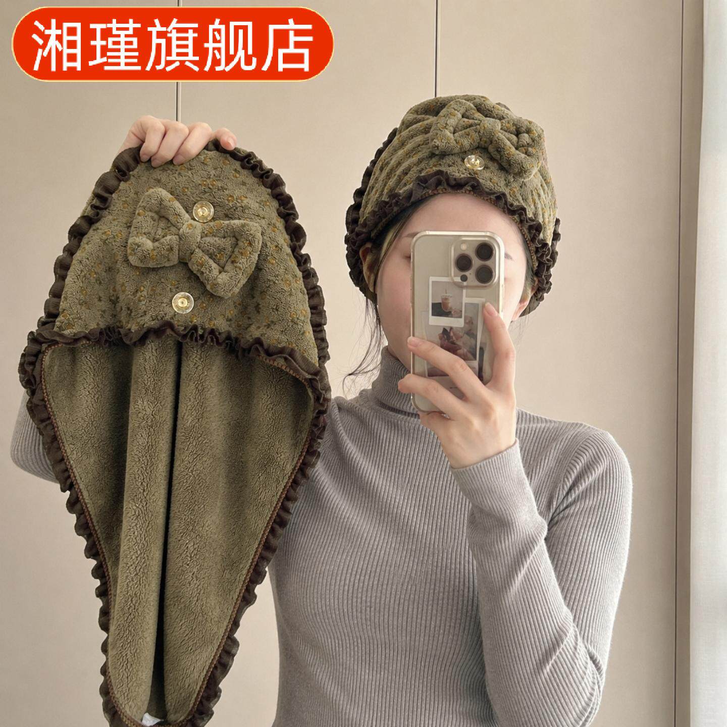 新款印花干发帽女吸水速干加厚