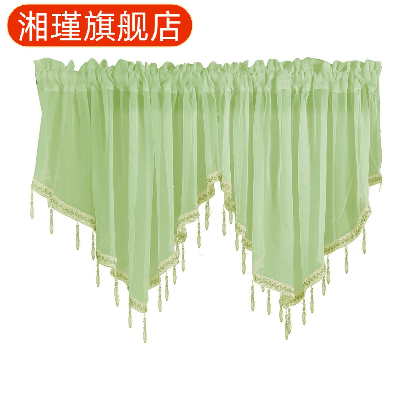 美米直销纯色窗纱帷幔厨房小窗帘