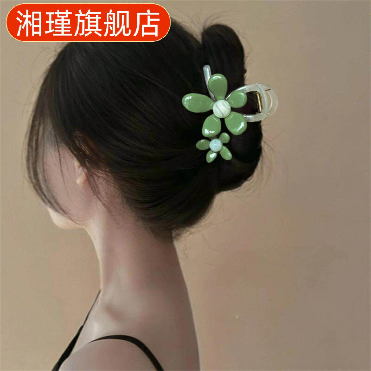超仙花朵韩系抓夹女新款后脑勺夹